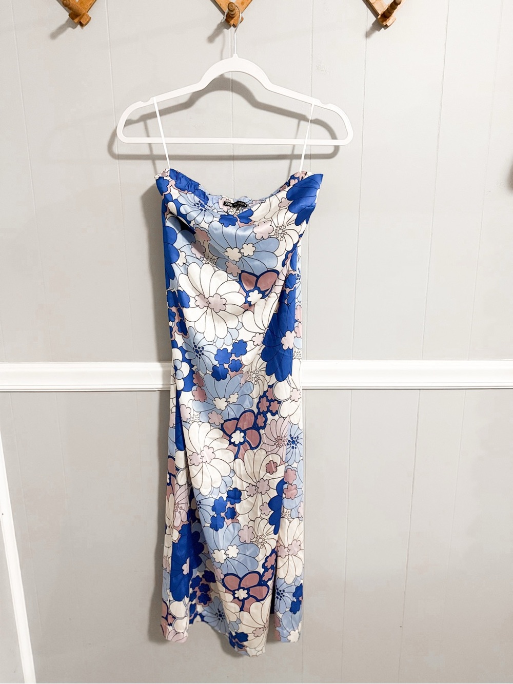 Zara Strapless Floral Retro Style Slip Dress